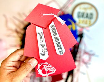 Cap & Gown Graduation Gift Card Holder | High School Card | School Graduation Card | 8th Grade | College | Kindergarten | Congrats Gift Card