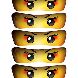Girl Ninja/Samurai Eyes: 5 SIZES- INSTANT DOWNLOAD (High Resolution)