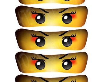 Girl Ninja/Samurai Eyes: 5 SIZES- INSTANT DOWNLOAD (High Resolution)