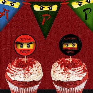 Ninja Cupcake Toppers: Sofortiger Download