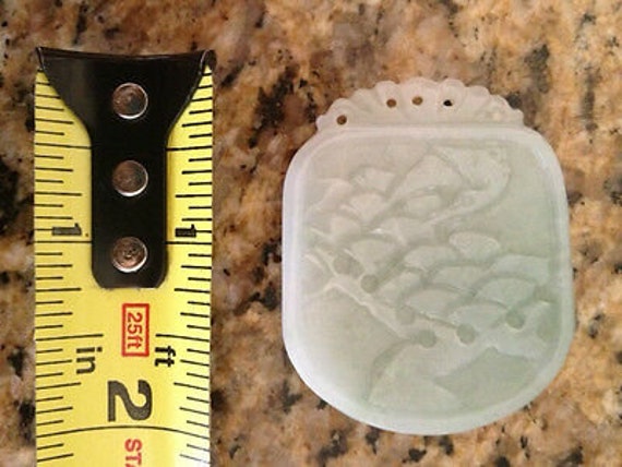 New Carved Green Jade Pendant: Tree of Life Bonsa… - image 1