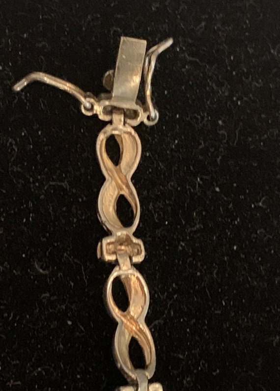 VTG Sterling Silver & Peridot Bracelet, Gold Acce… - image 5