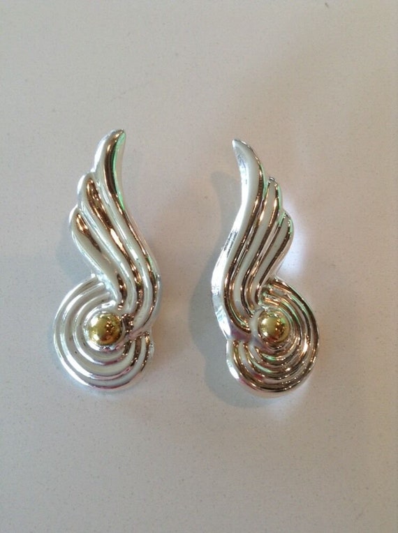 Antique Art Deco Style 925 Silver Clip on Earrings