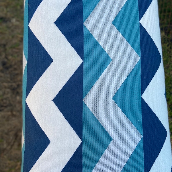 Chevron Teal and Navy Blue Fabric