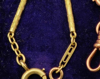 Antique 14K Gold Bolt Clasp Bar Link Chain Extender