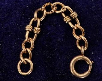 Antique 10k Solid Gold Bolt Spring Clasp Chain Extender, Watch Chain Fob Part