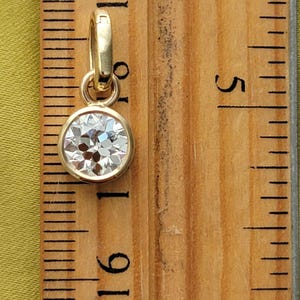 14k Gold Old European Cut Diamond Pendant: Bespoke Bezel Set, GIA D VS2