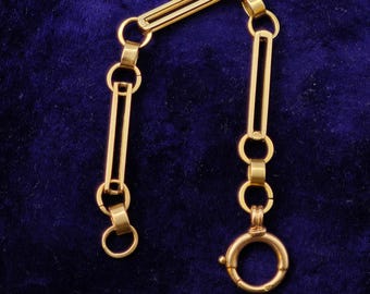 Catena di prolunga antica austro-ungarica a maglie in oro 14 carati con chiusura a bullone, riservata.