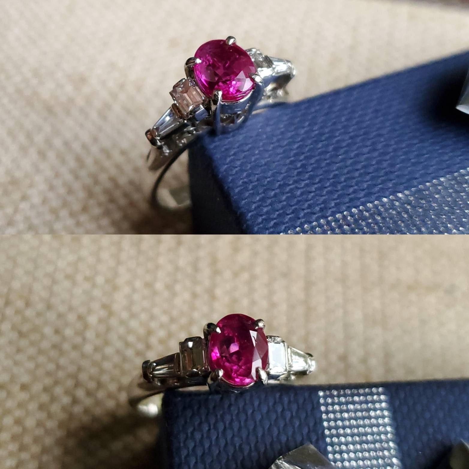 1.39 ctw Pink Sapphire and Diamond Pendant in 14k white gold