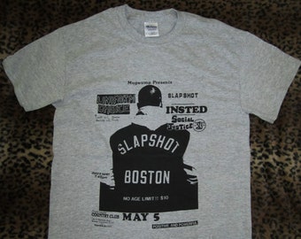 90s Vintage Slapshot shirt size Large vtg faded black hardcore 