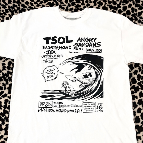 TSOL Vintage 1980 Punk Rock Flyer Camiseta