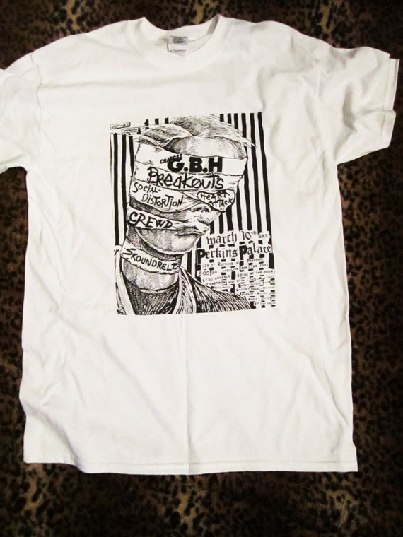 GBH ヴィンテージ 1980 年代 パンク ロック フライヤー T シャツ