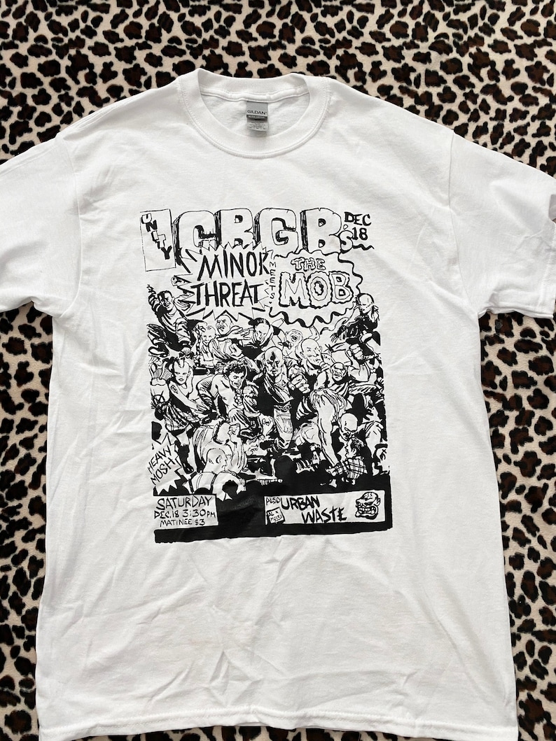 Minor Threat CBGB Vintage Flyer T-Shirt white | Etsy