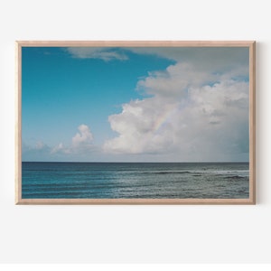 Kauai Rainbow on 35mm film /// *digital download* hawaii wall art, ocean film photography print, aloha beach wall art, coastal aesthetic