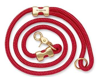 SECONDS SALE: Ruby rope dog leash // Red marine rope lead // Strong dog leash // Unique pet leash with minor flaws // 6' length
