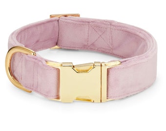 SECONDS SALE: Lilac Velvet Dog Collar // Velvet Dog Collar //  Modern pet collar with discolored hardware