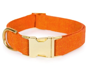 SALE: Satsuma Dog Collar // Orange pet collar // Solid dog collar // Halloween dog collar