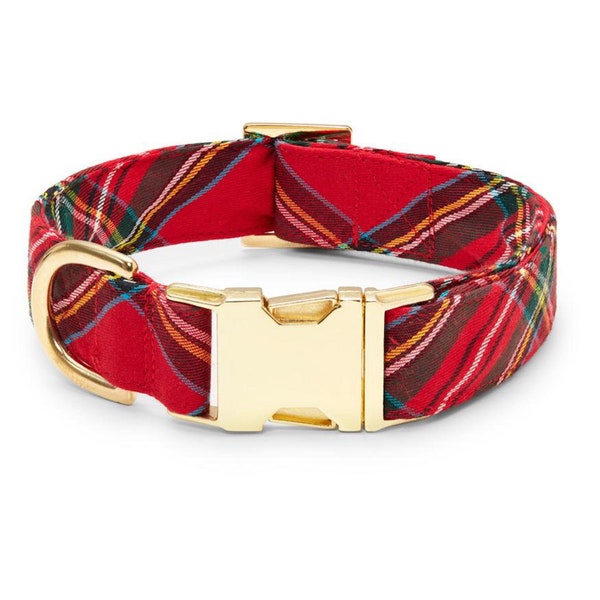 SALE: Holiday Plaid Dog Collar // Plaid pet collar // Holiday/Christmas dog collar // Modern collar on sale