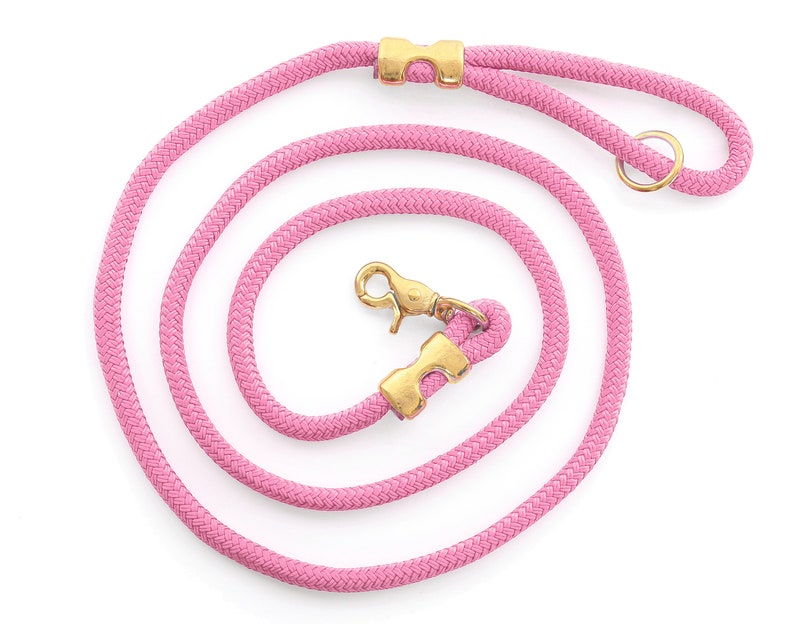 Orchid rope dog leash Lilac marine rope lead Strong dog leash Unique pet leash with brass hardware 4/' or 6/' length