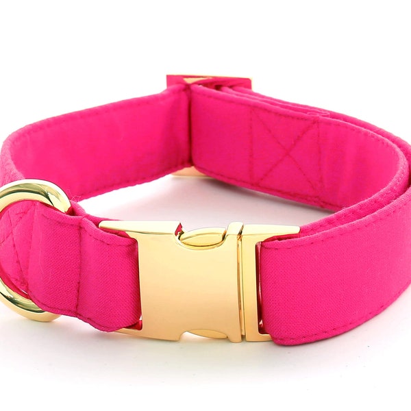 SECONDS SALE: Hot Pink Dog Collar // Bright pink pet collar // Modern dog neckwear // Chic dog collar // Collar with minor scratches