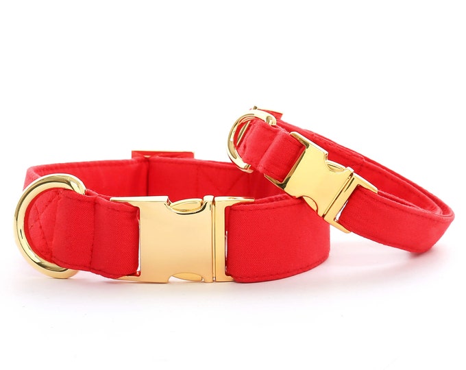 SECONDS SALE Ruby Dog Collar // Red Pet Collar // Etsy