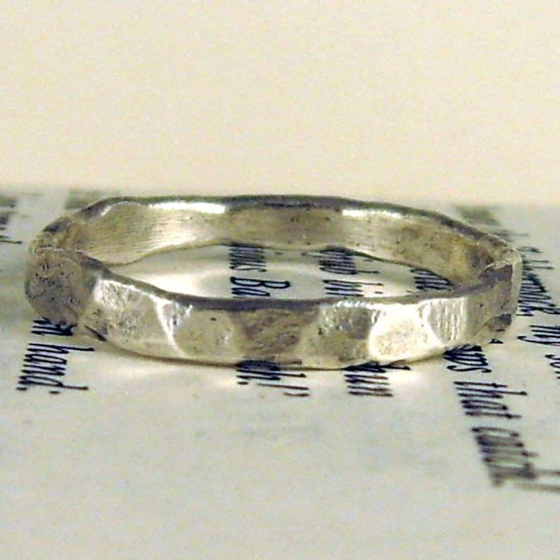 Fabulous .999 Pure Silver Hammered Ring With FREE Ring Box Etsy