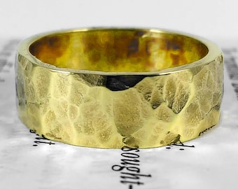 Extra Thick Brass Hammered Ring