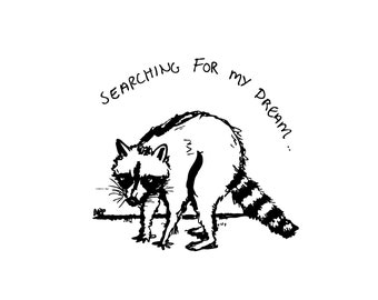 Funny Raccoon Sketch: Trash Panda Art (PNG Digital Download)