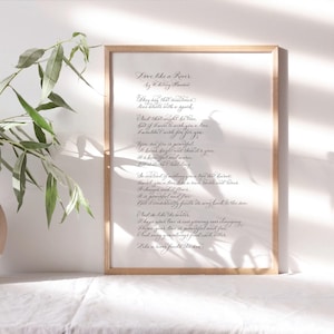 Impresión de poema de boda popular - Amor como un río