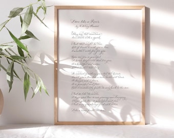 Popular wedding poem print - Love like a River