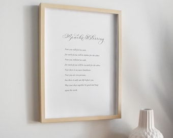 Apache Blessing poem print with calligraphy detail