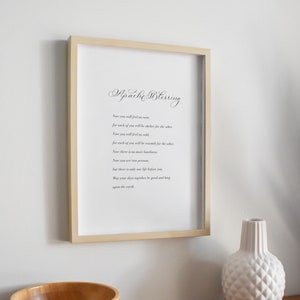 Apache Blessing poem print with calligraphy detail