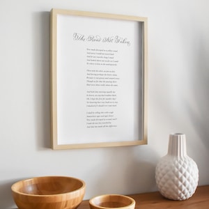 The Road Not Taken poem print with calligraphy detail