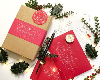 Festive modern calligraphy set for Christmas calligraphy inspiration