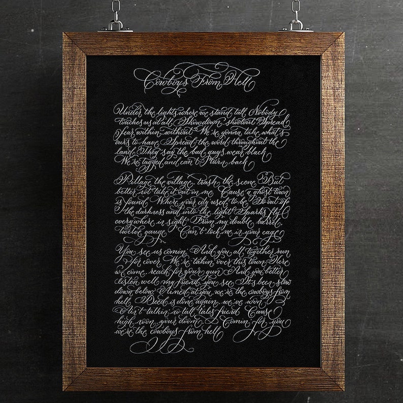 Personalised song lyrics in calligraphy image 4