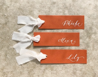 Luxury rust coloured autumn wedding place names