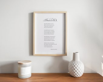 Invictus motivational poem print with calligraphy detail