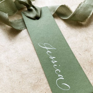 Elegant sage green wedding place names image 4