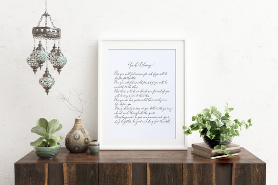 Apache Blessing Wedding Reading Calligraphy Print Popular Etsy