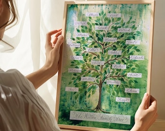 Personalised Family Tree – Bright Green Fresh Design