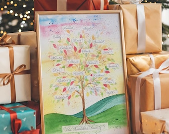 Personalised Family Tree – Joyful Rainbow Edition