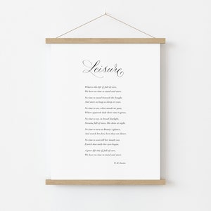 Leisure classic poem print with calligraphy detail image 2