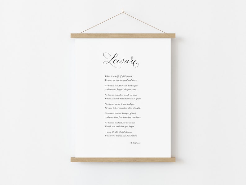 Leisure classic poem print with calligraphy detail image 2