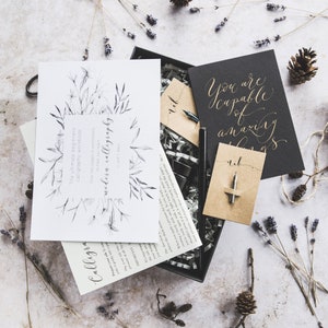 The ULTIMATE modern calligraphy kit Learn modern calligraphy in just 7 days with 100 pages of PRINTABLE worksheets when you buy this kit image 6