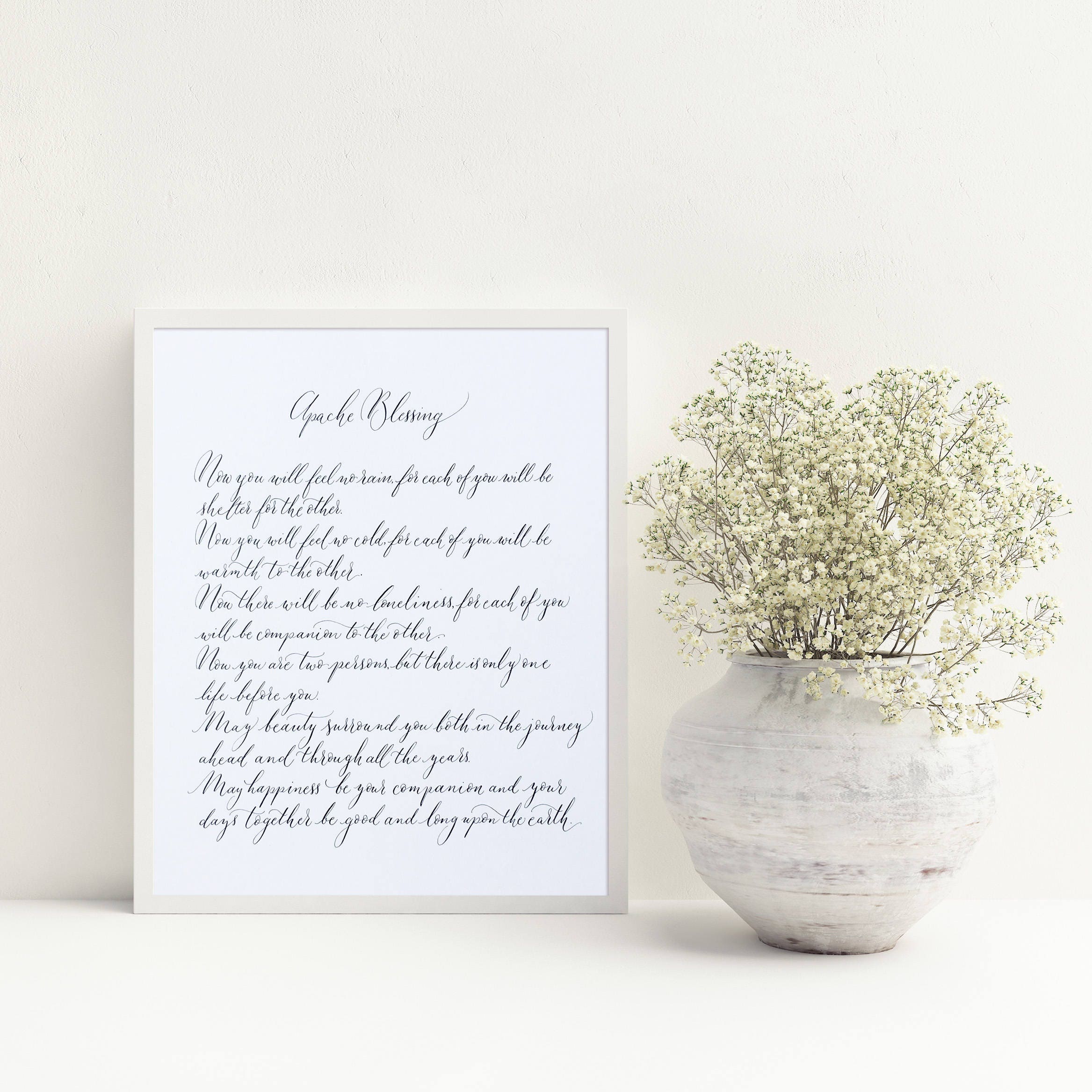 Apache Blessing Wedding Reading Calligraphy Print Popular Wedding