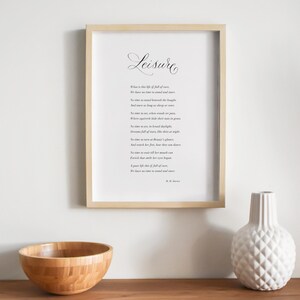 Leisure classic poem print with calligraphy detail image 4