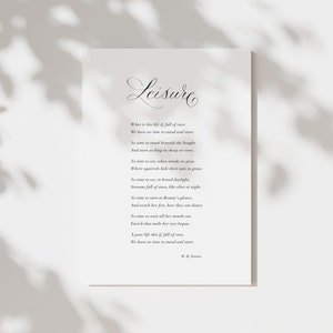 Leisure classic poem print with calligraphy detail image 3