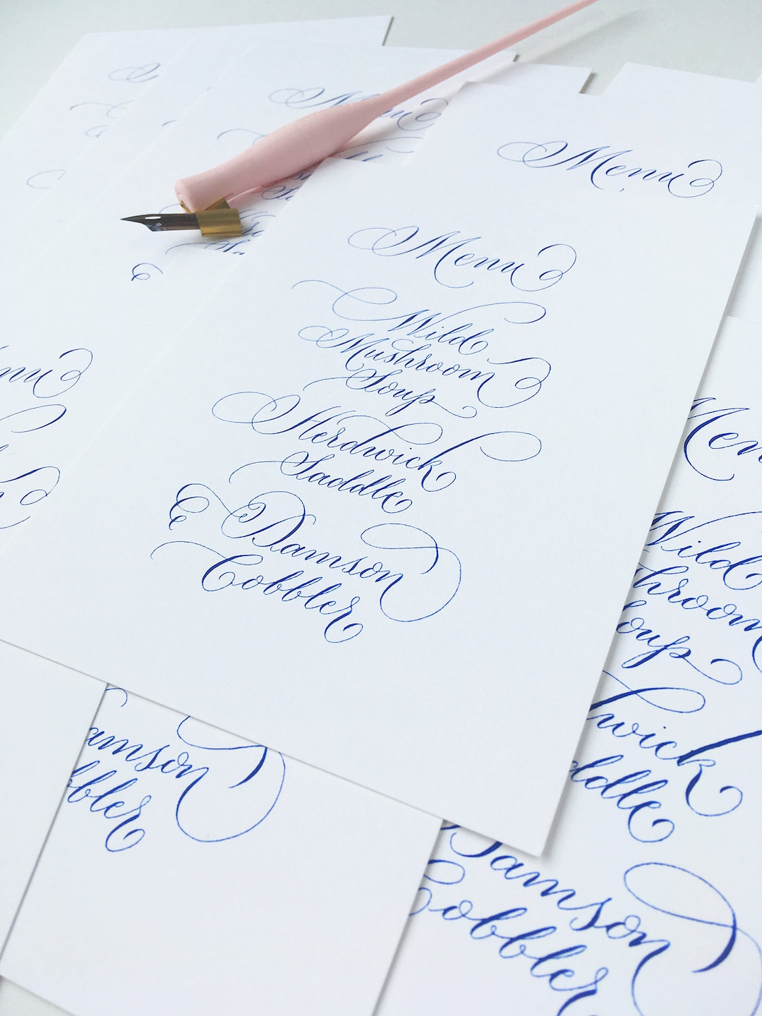 Bespoke Calligraphy Wedding Menus on Luxury Card - Huge Choice of ...