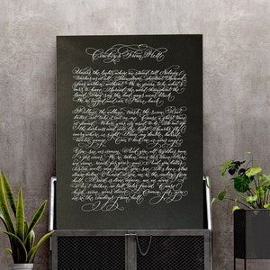 Personalised song lyrics in calligraphy image 1