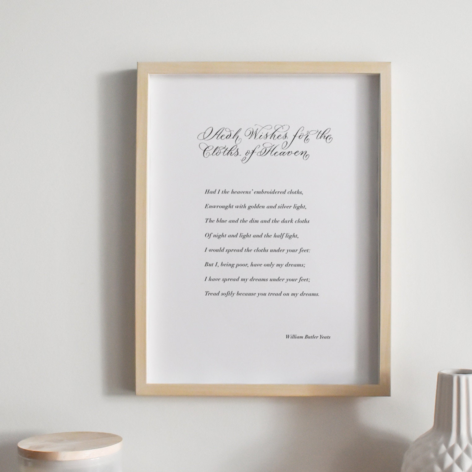 Aedh Wishes for the of Heaven print with calligraphy detail